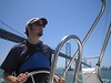 Andrew > Commodore Collins at the helm after sailing under the SF Bay Bridge