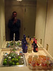 Andrew > The wet bar with the modest spread.  Orange jello shots for Gary, and Missy's Mobile Mojito Fixin's.

This year, the holiday party committee selected the San Jose Convention Center as the venue. While it would have been nicer to be up in San Francisco, this did allow for a slight splurge to a suite at the Fairmont San Jose. The back patio opened out onto the pool deck, which we used despite it technically being closed...